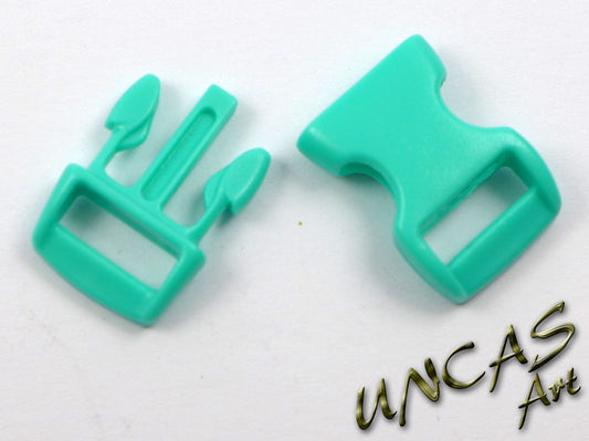 Paracord Steckschnalle Steckverschluss gebogen 10 mm - türkis