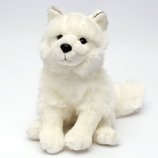 UNI-TOYS weißer Wolf sitzend Kuscheltier 24 cm hoch Plüschtier