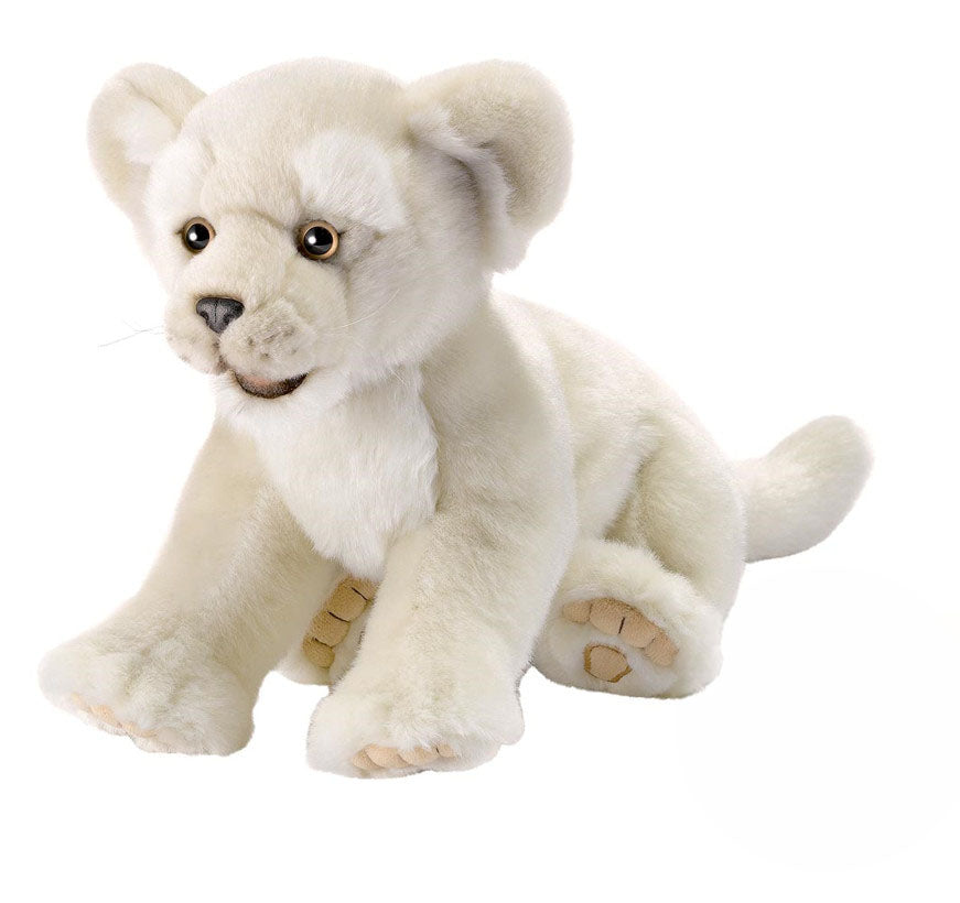 Plüsch Löwe weiß liegend Kuscheltier Löwenbaby Stofftier Raubkatze 42cm