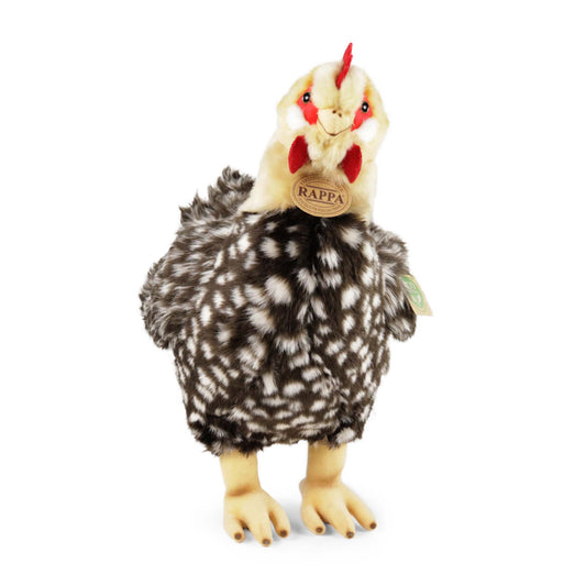 Huhn Henne mit Ei stehend 34 cm grau Kuscheltier Plüschtier