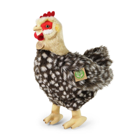 Huhn Henne mit Ei stehend 34 cm grau Kuscheltier Plüschtier