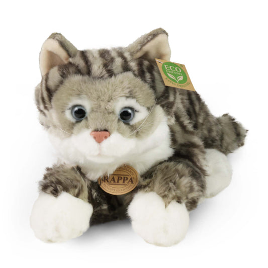 Katze Tigerkatze grau 47 cm liegend Kuscheltier Plüschtier