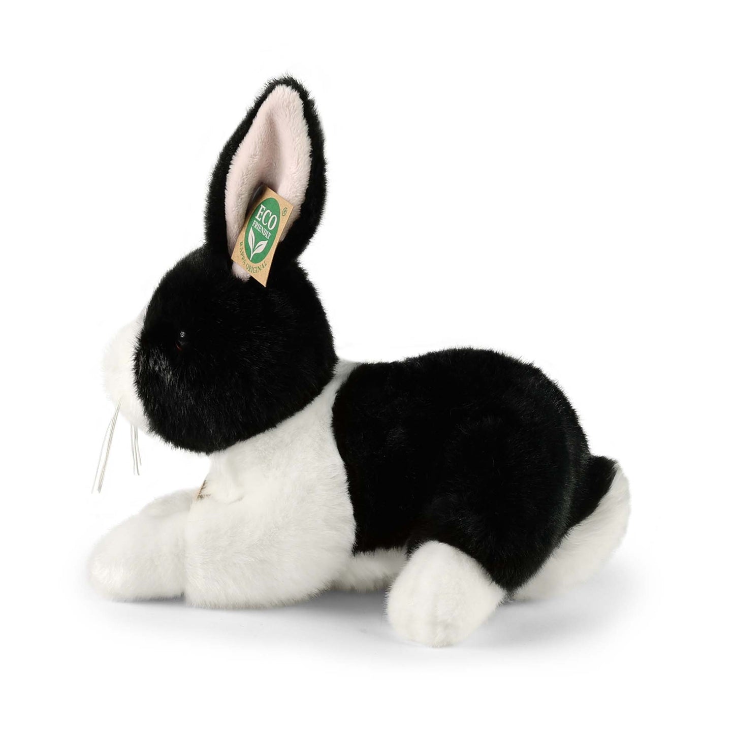 Hase schwarz-weiß Kaninchen Kuscheltier Plüschtier 22 cm