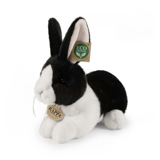 Hase schwarz-weiß Kaninchen Kuscheltier Plüschtier 22 cm
