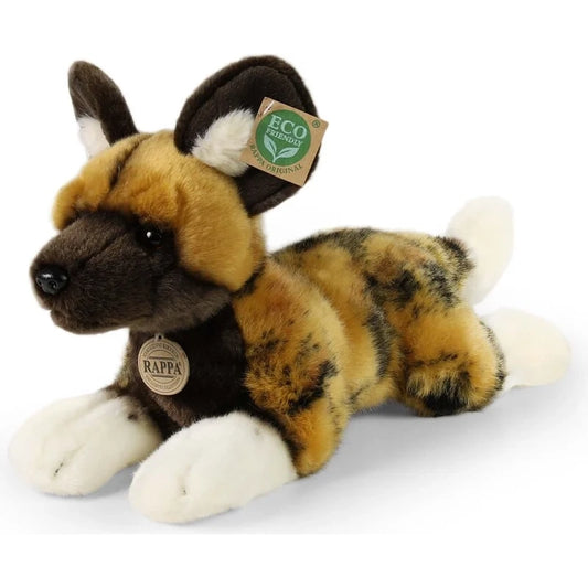Afrikanischer Wildhund liegend 40 cm Kuscheltier Hund Plüschtier