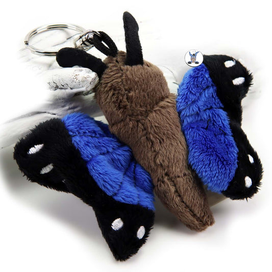 Schmetterling Schlüsselanhänger Falter Kuscheltier blau LEVIO