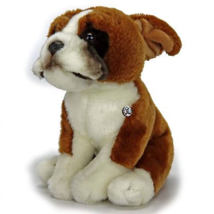 Boxer Kuscheltier sitzend Bulldogge Plüschhund ROSCO