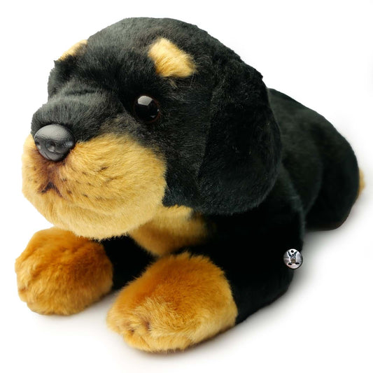 Rottweiler Kuscheltier Hund liegend 36 cm Plüsch BRUTUS