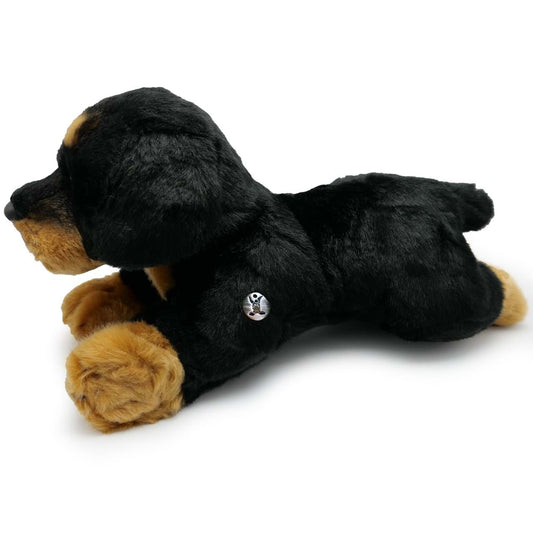 Rottweiler Kuscheltier Hund liegend schwarz-braun TESSA