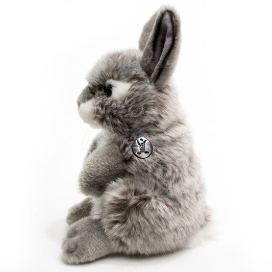 Hase Kuscheltier grau sitzend Kaninchen Plüschtier BARNEY
