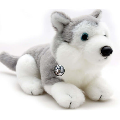 Husky Kuscheltier Schlittenhund liegend grau-weiß IOWA