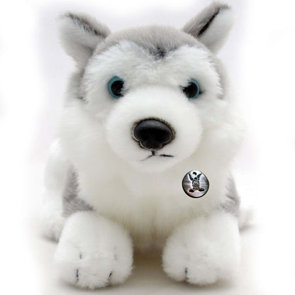 Husky Kuscheltier Schlittenhund liegend grau-weiß IOWA
