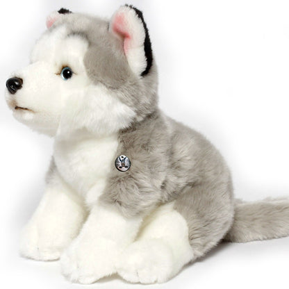 Husky Kuscheltier sitzend grau-weiß Plüsch Hund SMILLA