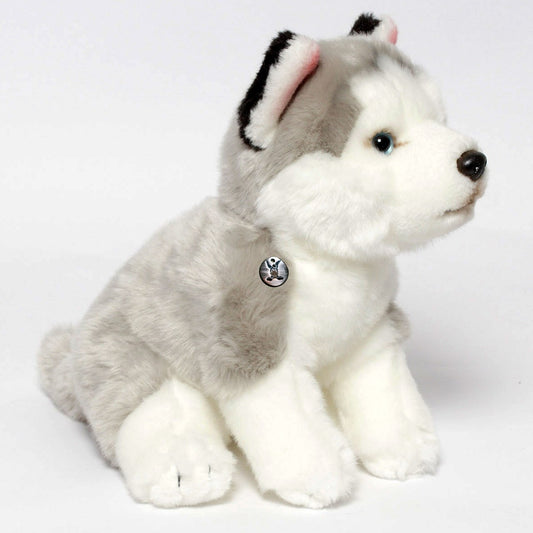 Husky Kuscheltier sitzend grau-weiß Plüsch Hund SMILLA