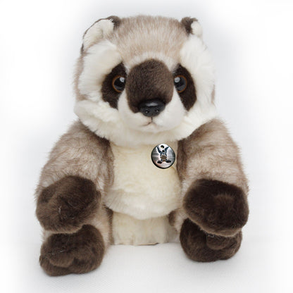 Waschbär Kuscheltier sitzend Plüschtier WASSTI