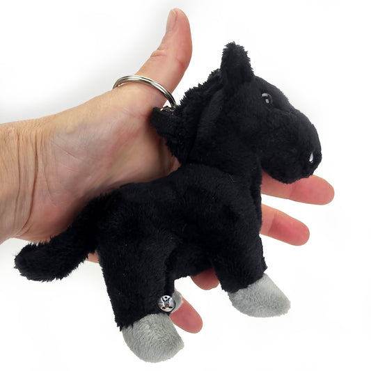 Pony Pferd schwarz Schlüsselanhänger Plüsch Kuscheltier ECLIPSE