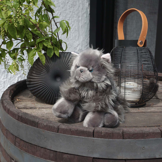Perserkatze grau sitzend 25 cm Kuscheltier Katze Plüschtier