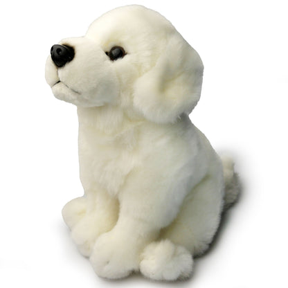 Plüsch Hund weiß sitzend Kuscheltier Pyrenäenberghund Stofftier Welpe 27cm