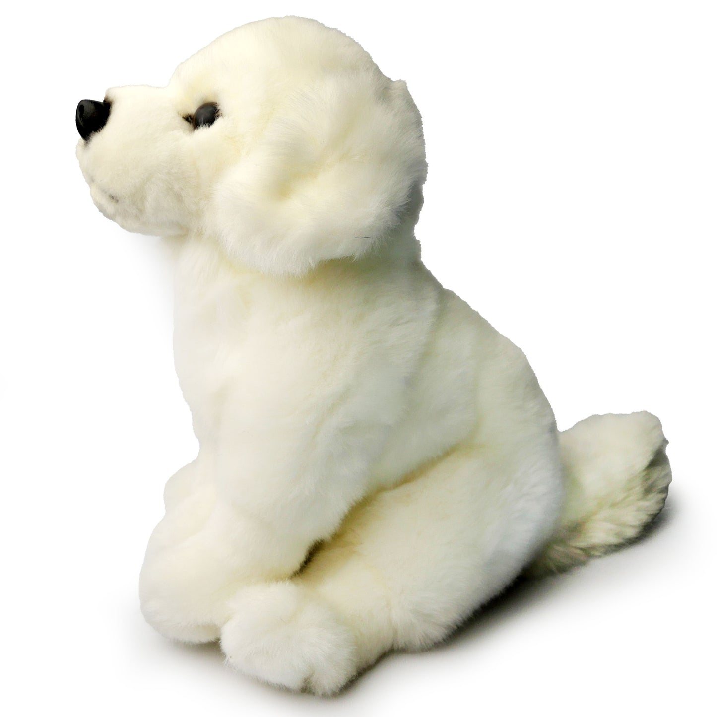 Plüsch Hund weiß sitzend Kuscheltier Pyrenäenberghund Stofftier Welpe 27cm