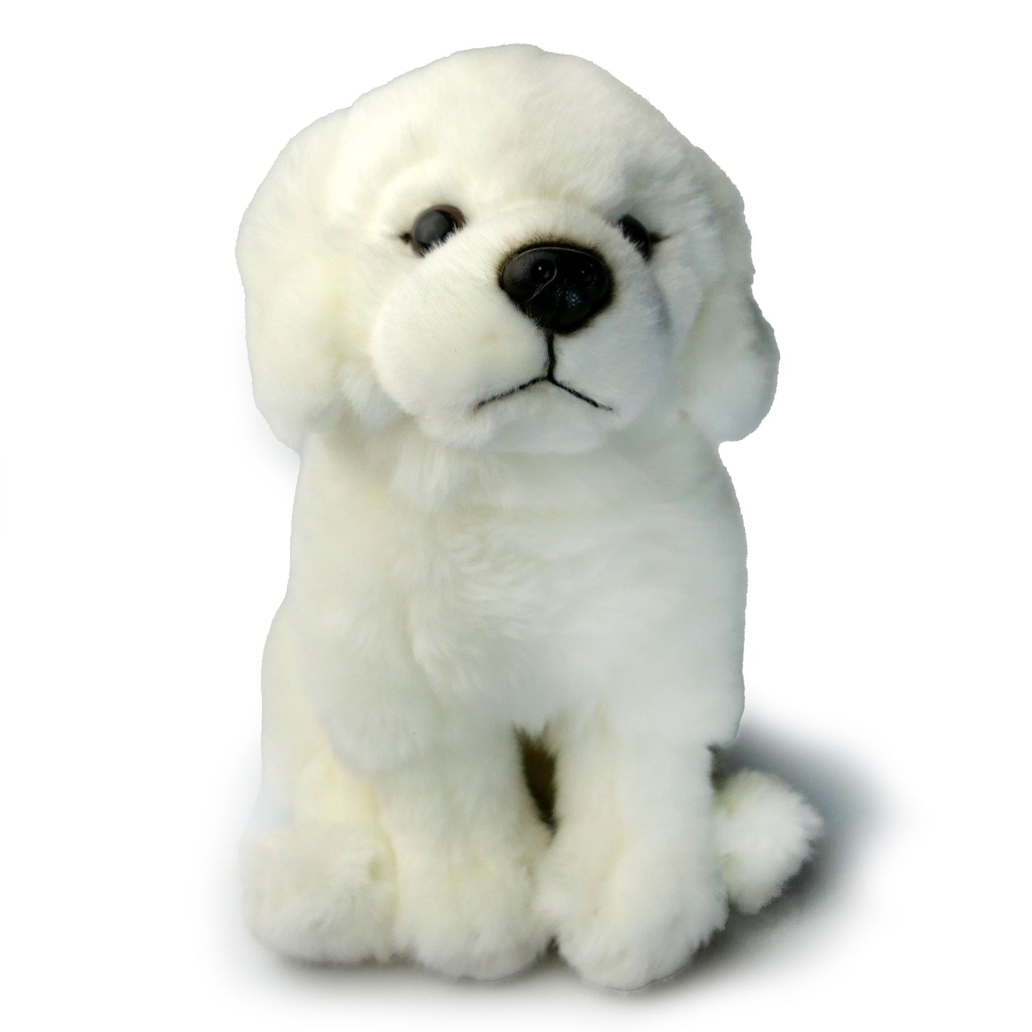 Plüsch Hund weiß sitzend Kuscheltier Pyrenäenberghund Stofftier Welpe 27cm