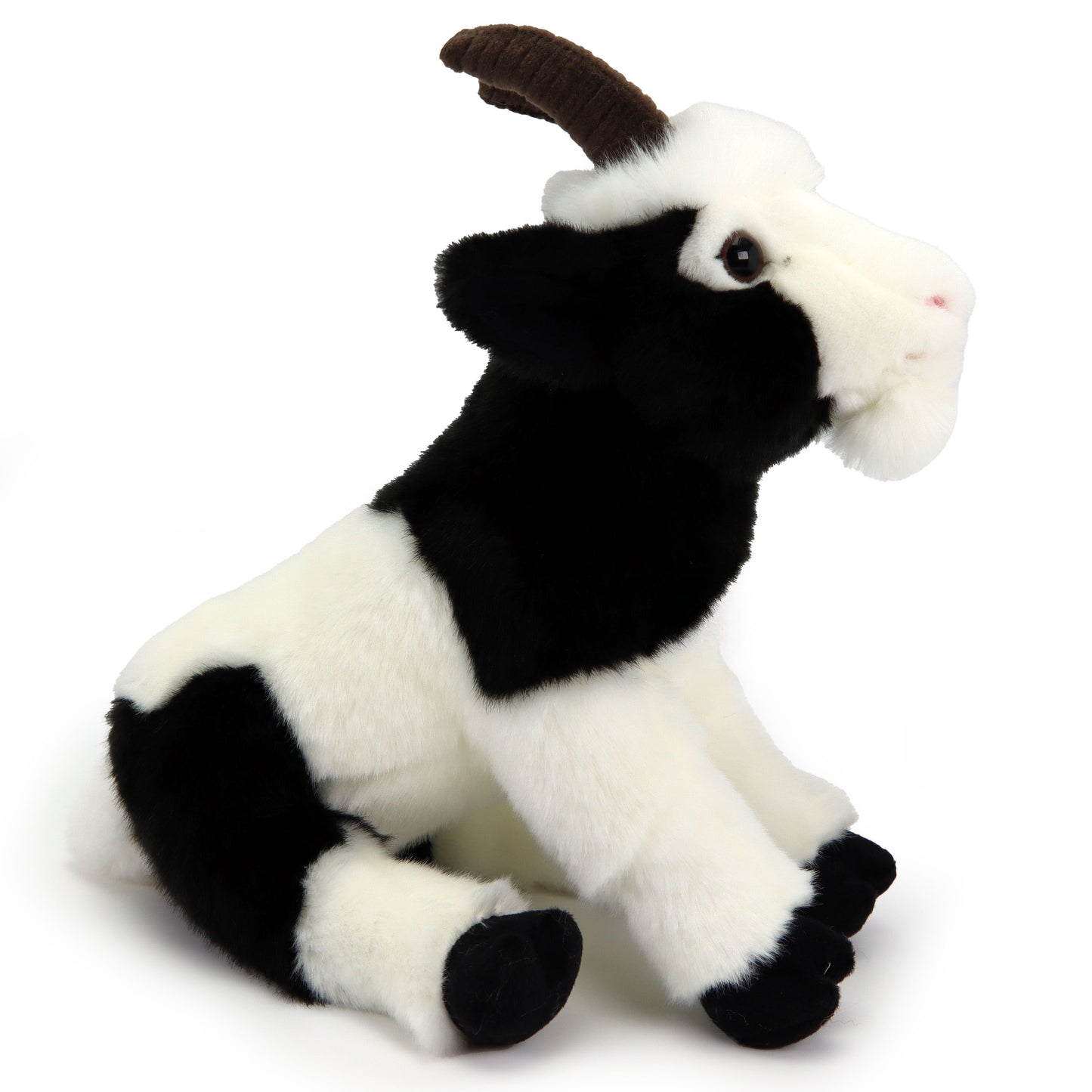 Ziege schwarz weiß Kuscheltier Plüschziege Bauernhof Plüschtier 26cm
