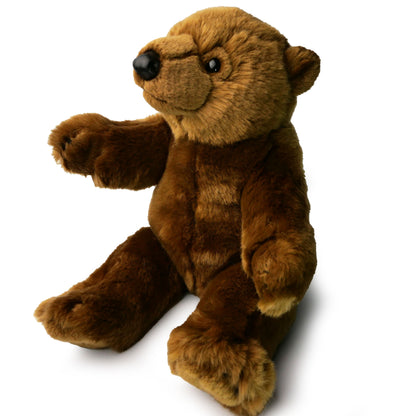 Plüsch Bär sitzend Kuscheltier Braunbär Stofftier Grizzly Teddy realistisch 38cm