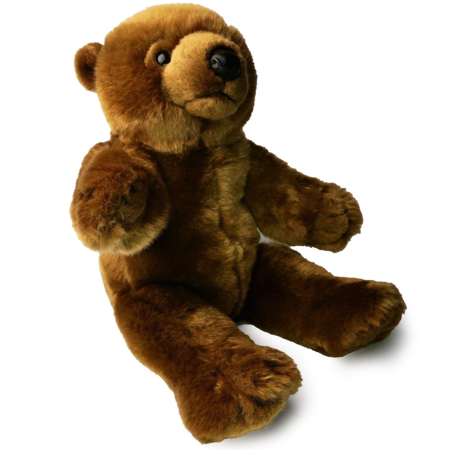 Plüsch Bär sitzend Kuscheltier Braunbär Stofftier Grizzly Teddy realistisch 38cm