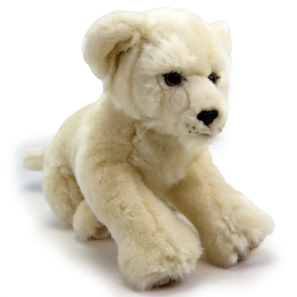 Plüsch Löwe weiß liegend Kuscheltier Löwenbaby Stofftier Raubkatze 42cm