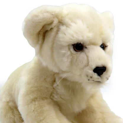 Plüsch Löwe weiß liegend Kuscheltier Löwenbaby Stofftier Raubkatze 42cm