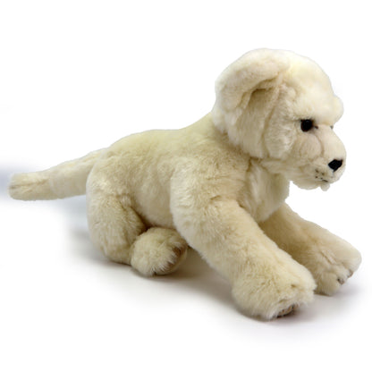 Plüsch Löwe weiß liegend Kuscheltier Löwenbaby Stofftier Raubkatze 42cm