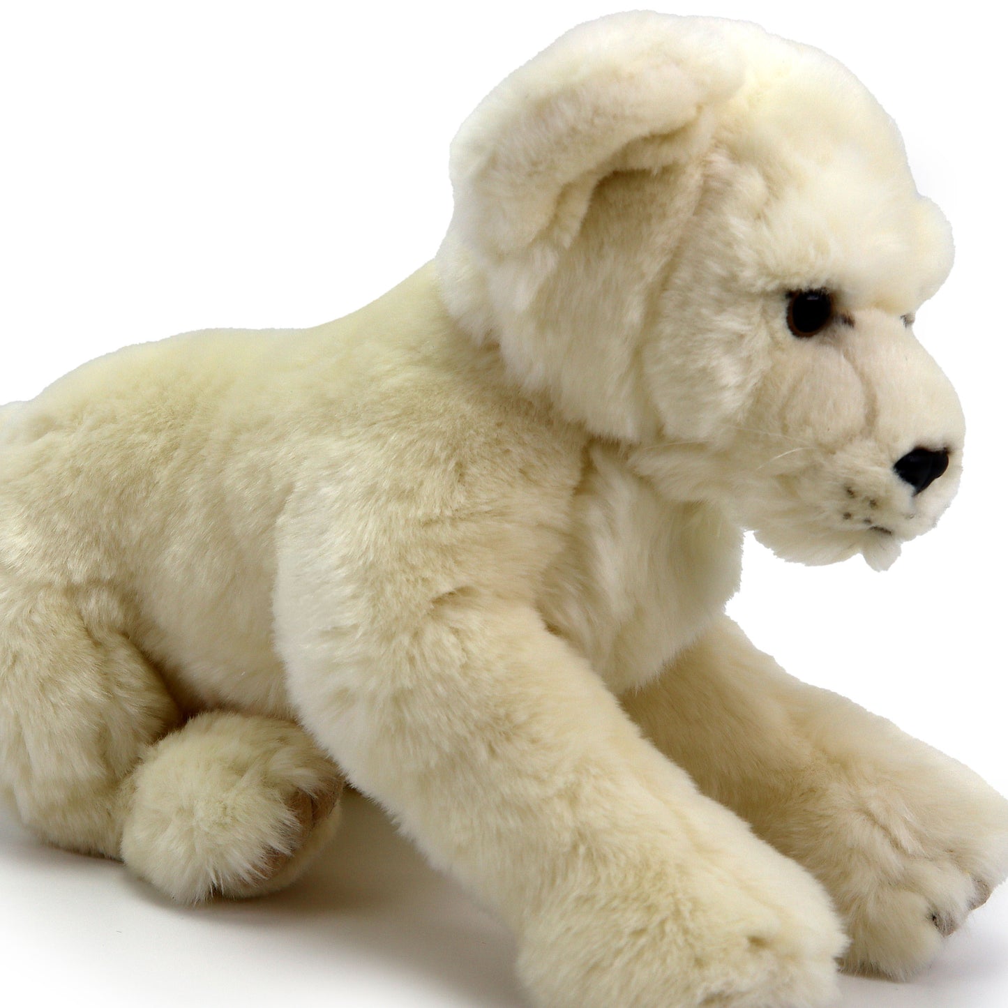 Plüsch Löwe weiß liegend Kuscheltier Löwenbaby Stofftier Raubkatze 42cm