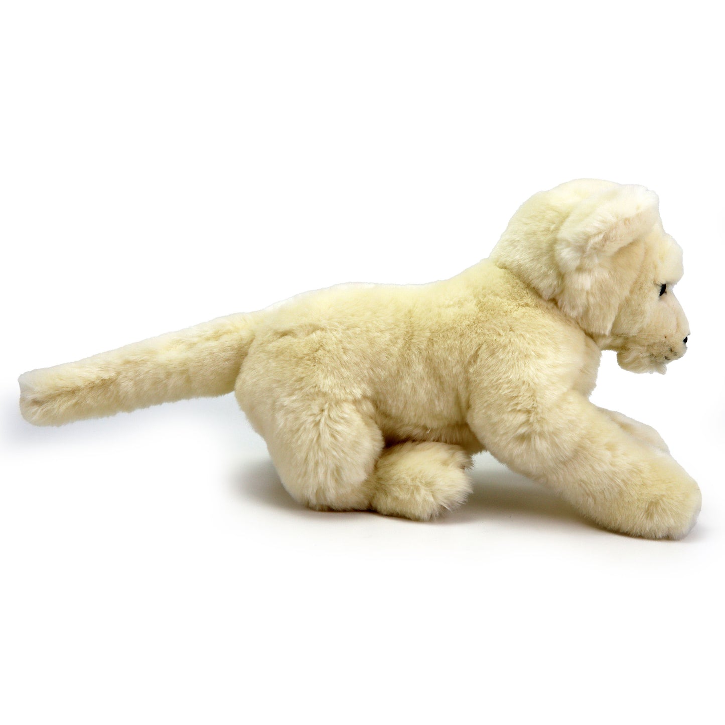 Plüsch Löwe weiß liegend Kuscheltier Löwenbaby Stofftier Raubkatze 42cm