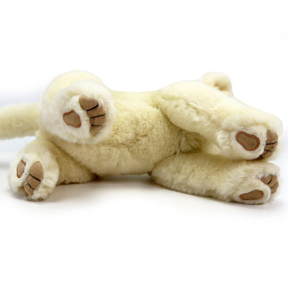Plüsch Löwe weiß liegend Kuscheltier Löwenbaby Stofftier Raubkatze 42cm