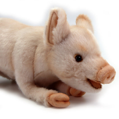 Plüsch Schwein Ferkel 35cm Liegend Realistisch Premium Deko Stofftier