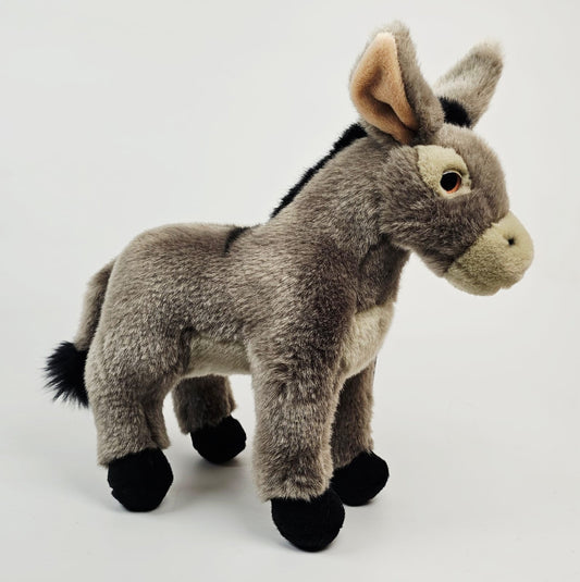 UNI-TOYS Esel Kuscheltier grau stehend Plüschtier (26 cm ) Plüschesel RARITÄT