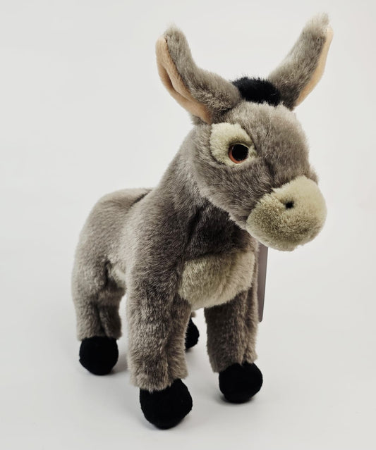 UNI-TOYS Esel Kuscheltier grau stehend Plüschtier (26 cm ) Plüschesel RARITÄT