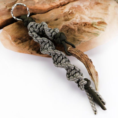 Paracord Schlüsselanhänger Hirschhorn REAL DEER acu-digital-olive