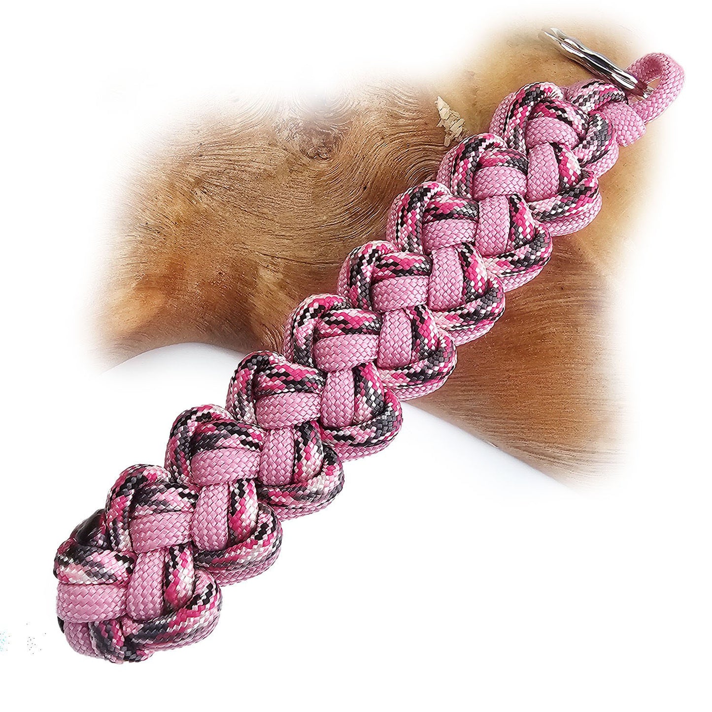 Paracord Schlüsselanhänger VIPER | Handarbeit | 15cm - paradox pink camo - altrosa