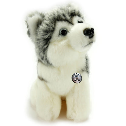 Husky Kuscheltier sitzend Plüsch Hund