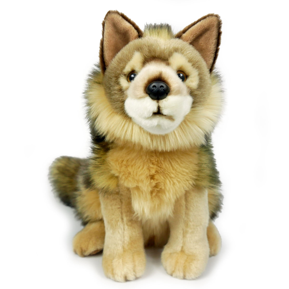 Wolf sitzend Kuscheltier 28 cm hoch Plüschtier