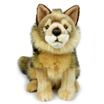 Wolf sitzend Kuscheltier 28 cm hoch Plüschtier