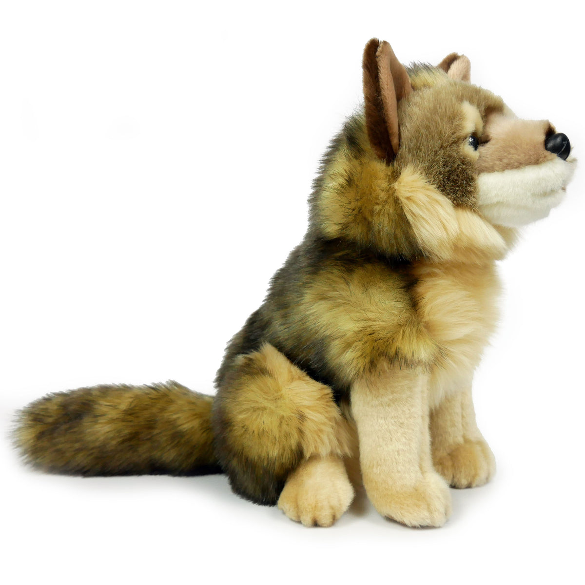 Wolf sitzend Kuscheltier 28 cm hoch Plüschtier