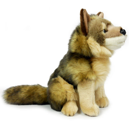 Wolf sitzend Kuscheltier 28 cm hoch Plüschtier