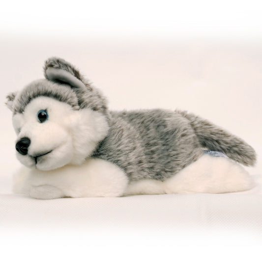 Husky Kuscheltier Welpe liegend Plüsch Hund