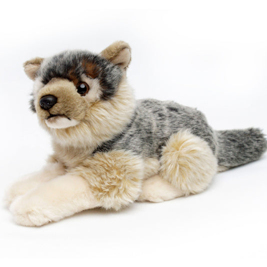 Wolf Welpe Kuscheltier liegend Plüsch Wölfchen