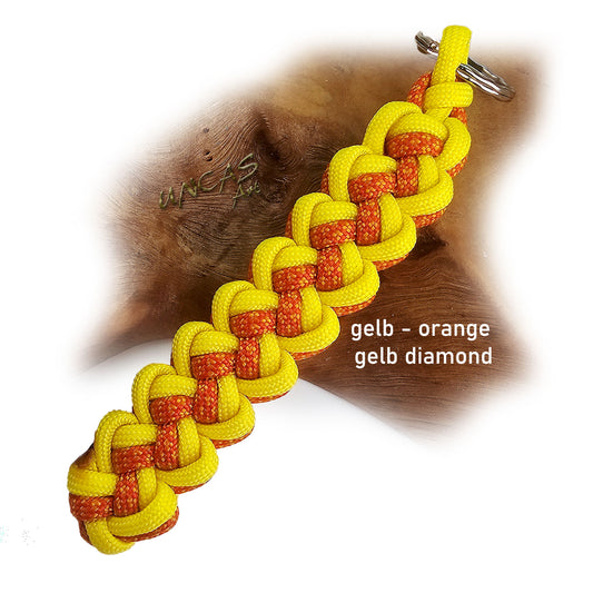 Paracord Schlüsselanhänger VIPER gelb - orange gelb diamond