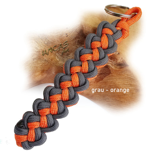 Paracord Schlüsselanhänger VIPER grau - orange