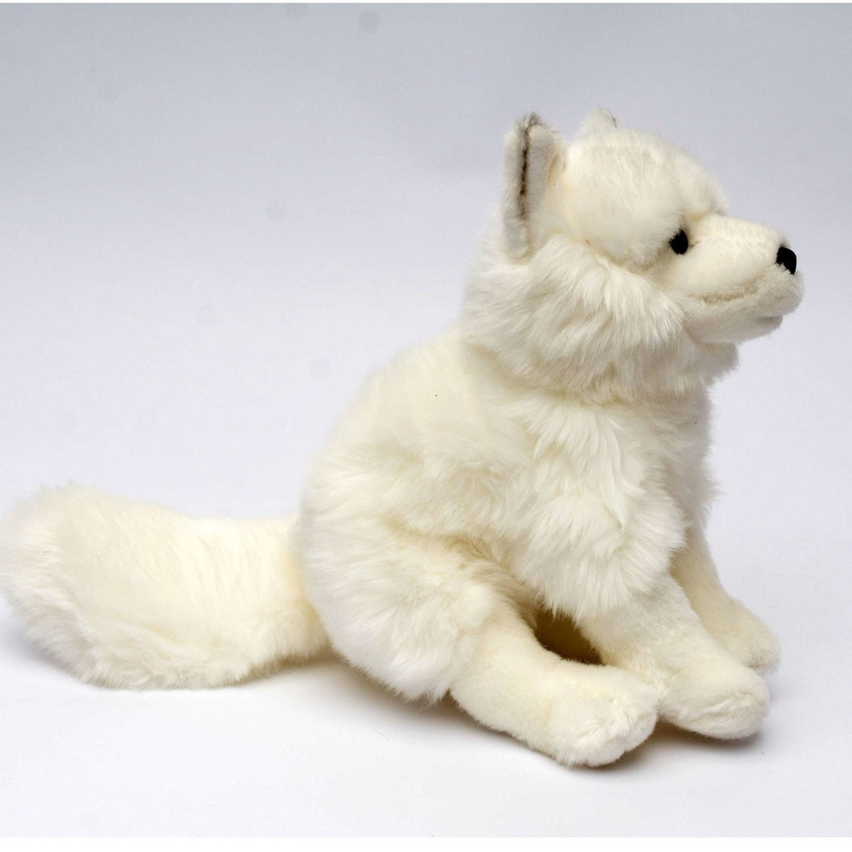 UNI-TOYS weißer Wolf sitzend Kuscheltier 24 cm hoch Plüschtier