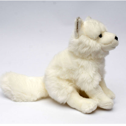 UNI-TOYS weißer Wolf sitzend Kuscheltier 24 cm hoch Plüschtier