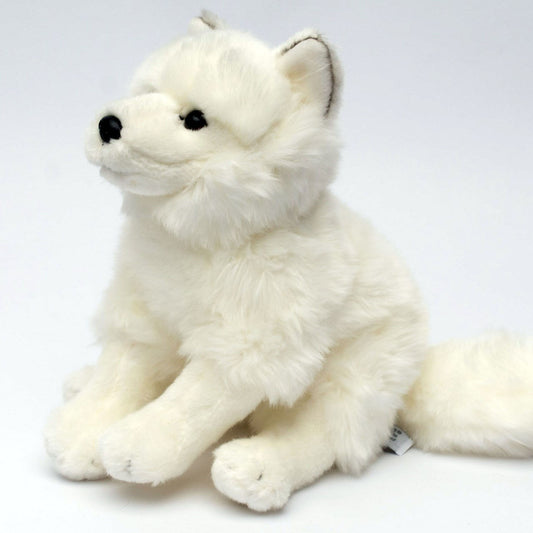 UNI-TOYS weißer Wolf sitzend Kuscheltier 24 cm hoch Plüschtier